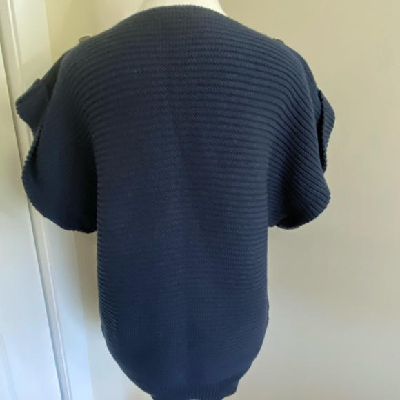 Lacoste Navy Cotton Wool Oversized Preppy Nautical Coastal Sweater-Sz-M - Picture 7 of 16